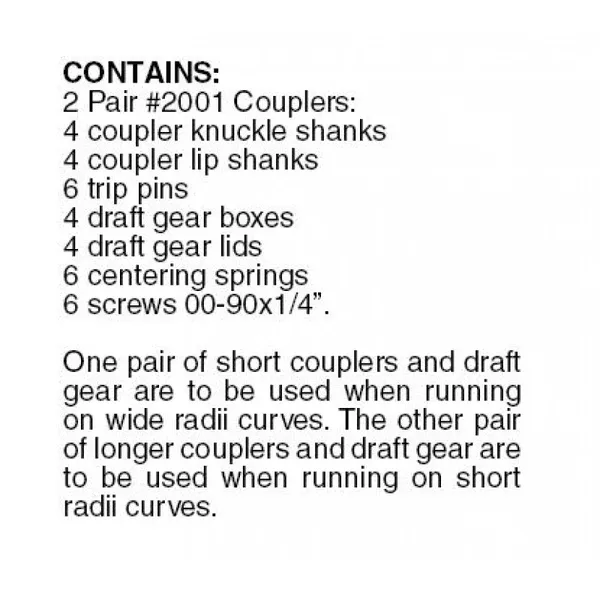 00102050 – Underslung Body Mount Coupler Conversion Kit (N Scale)