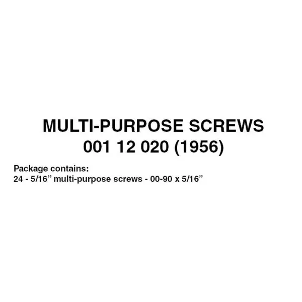 00112020 – Multi Purpose Screws 00-90 x 5/16” – 24pc (N Scale)