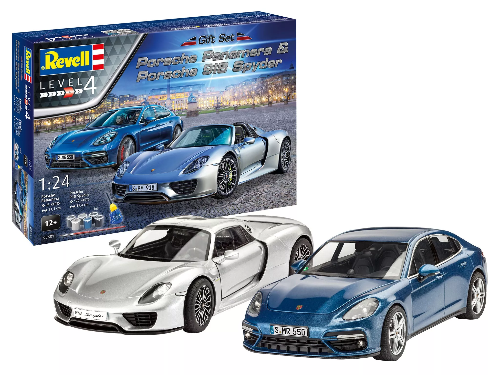 05681 Porsche 918 Spyder/Panamera Gift Set (1:24 Scale) Model Kit