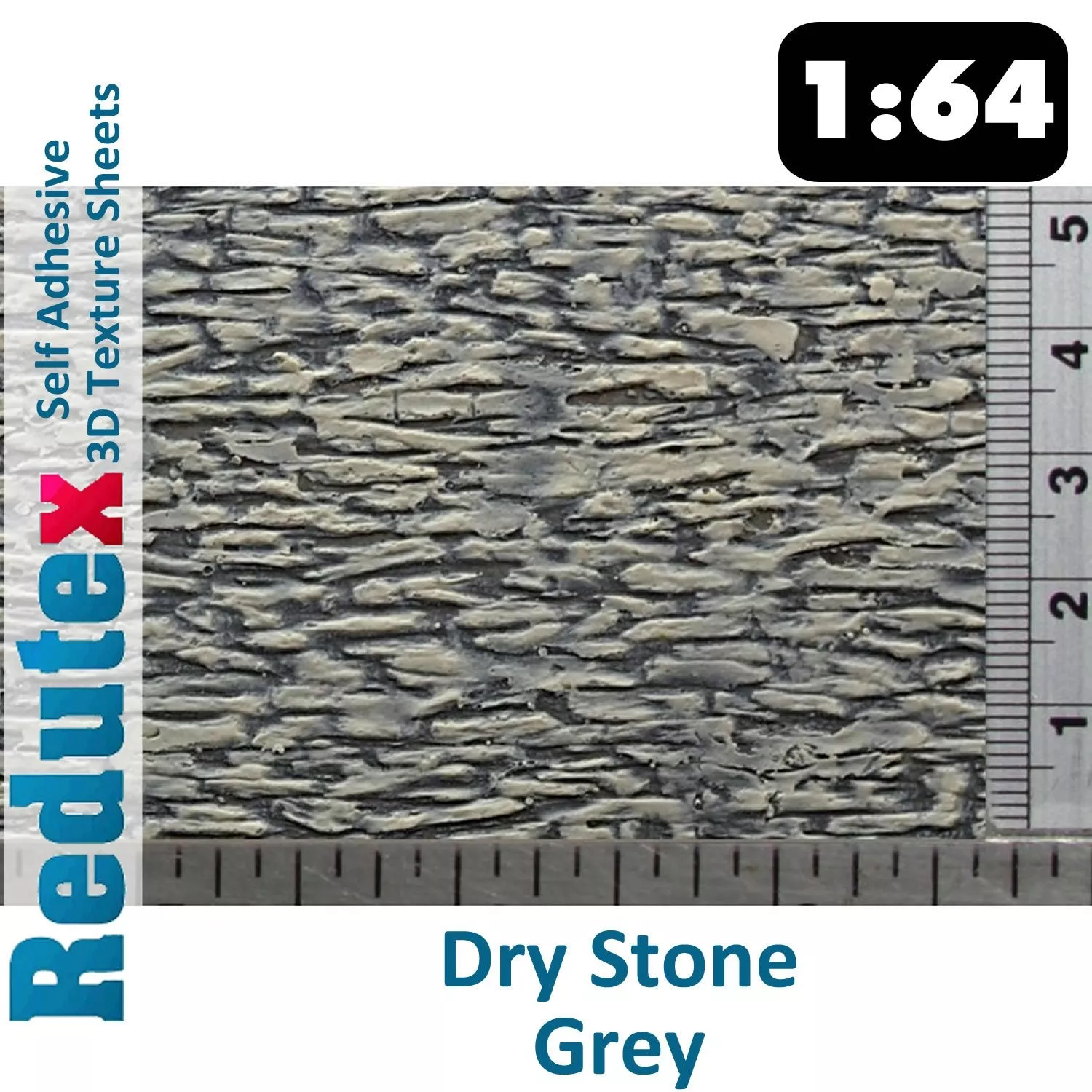 064PL111 Dry Stone Grey Standard 1:64 S 3D Self Adhesive Texture Sheet