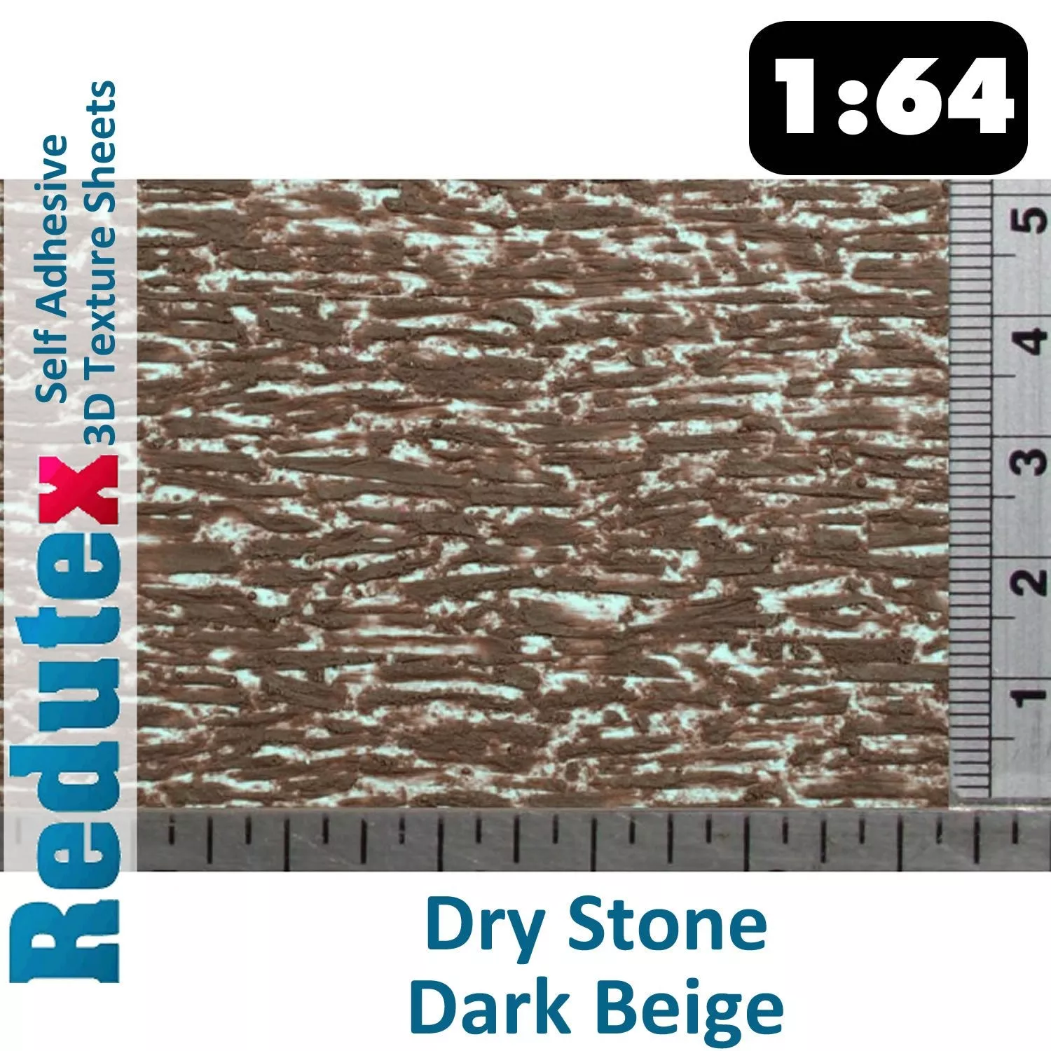 064PL112 Dry Stone Ochre Standard 1:64 S 3D Self Adhesive Texture Sheet