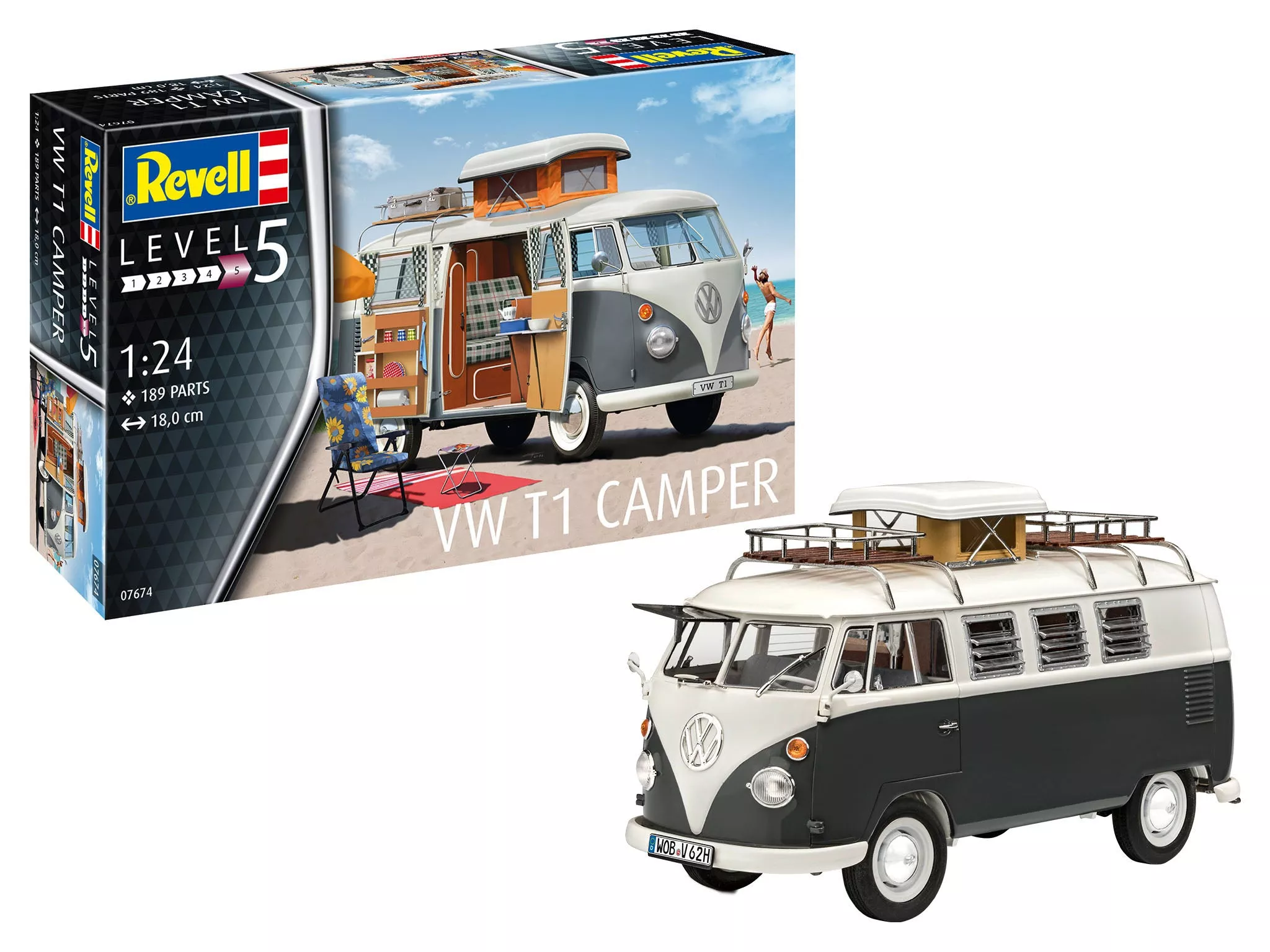 07674 VW T1 Camper (1:24 Scale) Model Kit