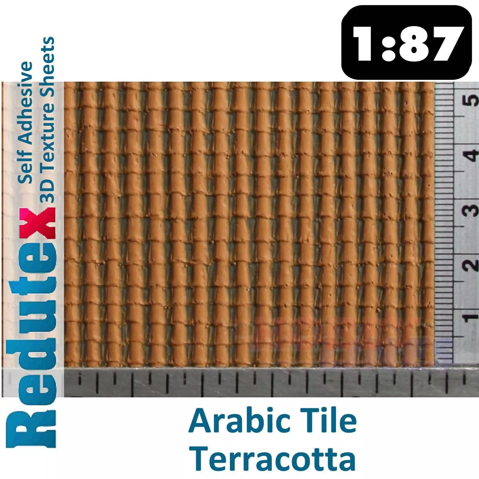 087TA112 Arabic TILE Terracotta HO/OO Self Adhesive 3D Textured Sheet