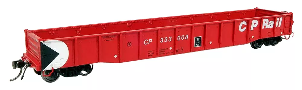 50052 HO 52’6″ Gondola: CP Rail – Action Red Scheme – 6 pack