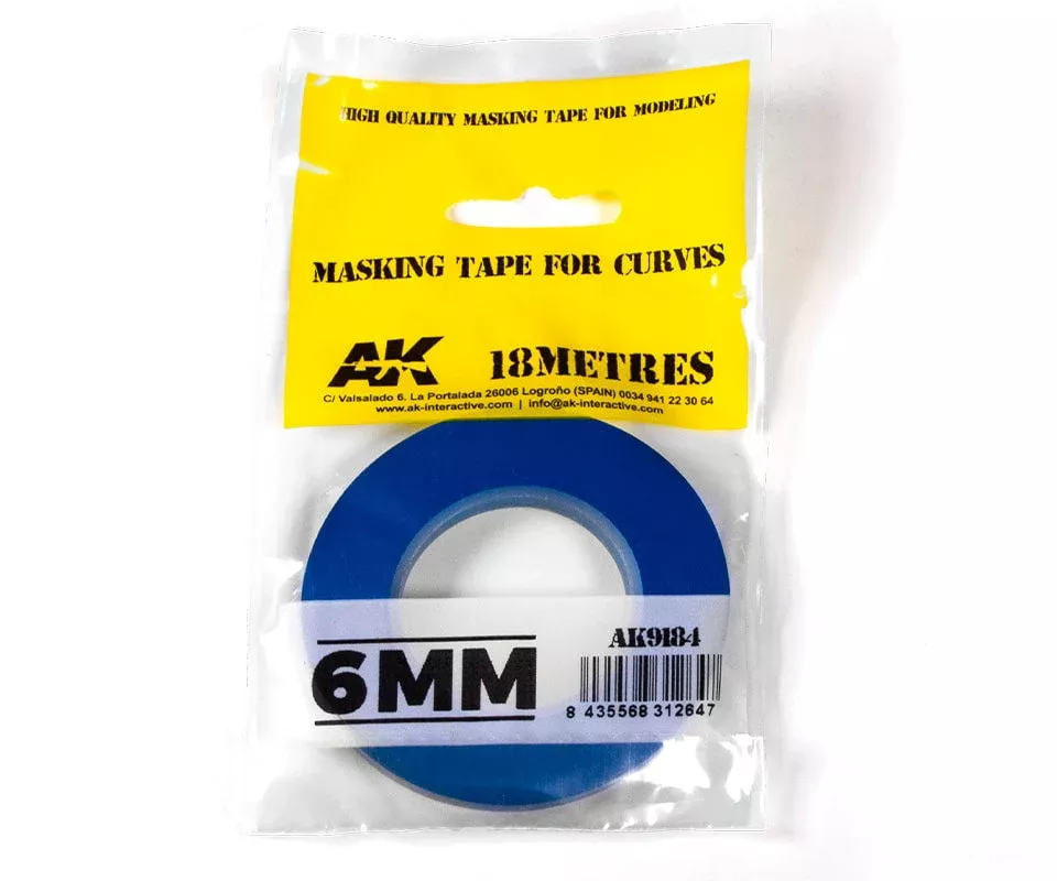 AK Interactive AK9184 Masking Tape for Curves – 6mm