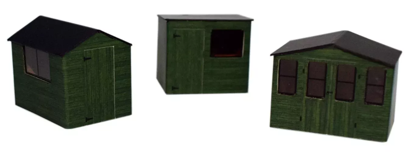 ATD Models Sheds Green (3) Card Kit