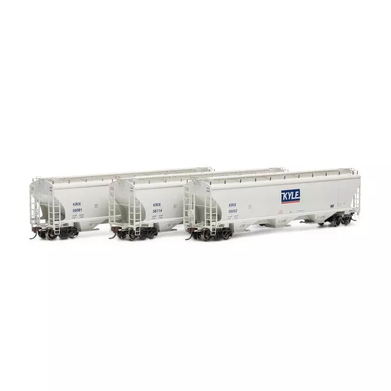 Athearn ATHG97161 Trinity 3-Bay Hoppers KRIX KYLE Set #1 3 Pack HO Scale