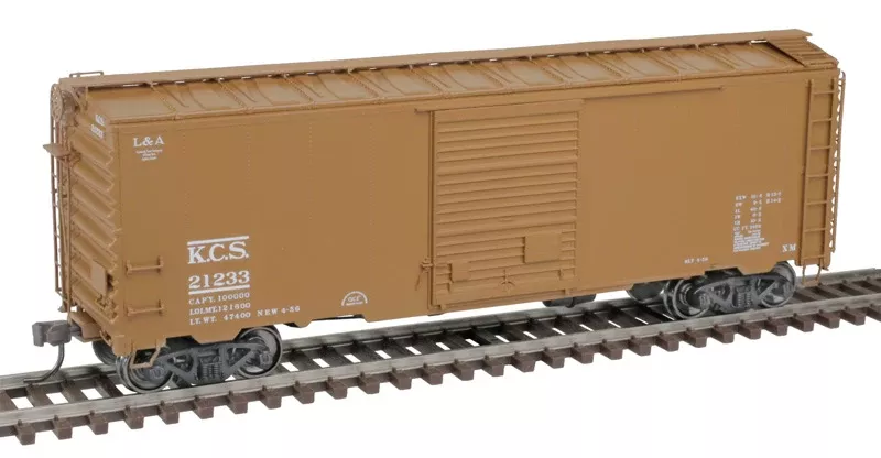 Atlas Master 20006821 40' Postwar Boxcar - Kansas City Southern 21126 (Boxcar Red, white) HO Scale
