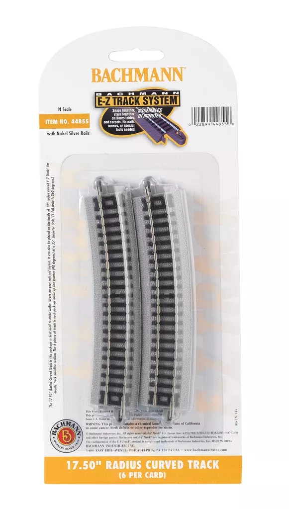 Bachmann 44855 N Scale E-Z Track 17.5" Radius Curve