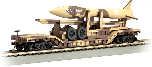 Bachmann 71397 N 52' Depressed Center Flat w/Missle, USAF/Desert