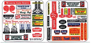 Blair Line 158 HO Scale Mainstreet Storefront Signs #3