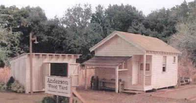 BTS 17480 O Scale Anderson Pulpwood Yard — Includes: Office, Storage Shed, Truck Scale, Storage Racks & Accessories