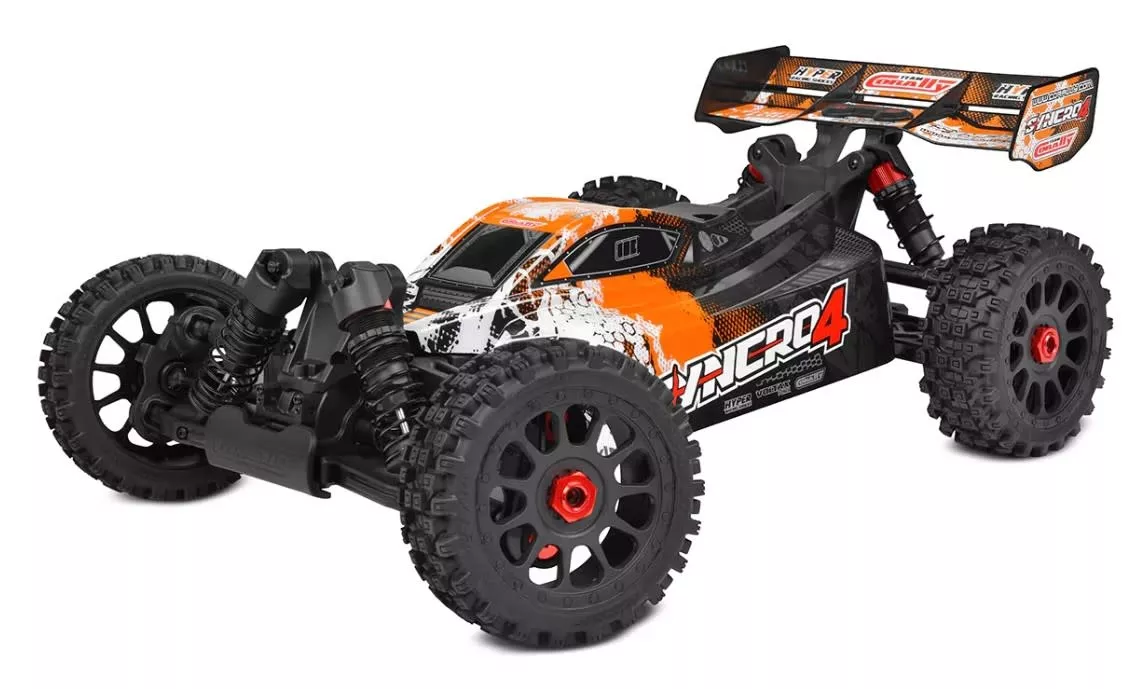 COR00287-O Syncro-4 1/8 4S Brushless Off Road Buggy, RTR, Orange (Team Corally)
