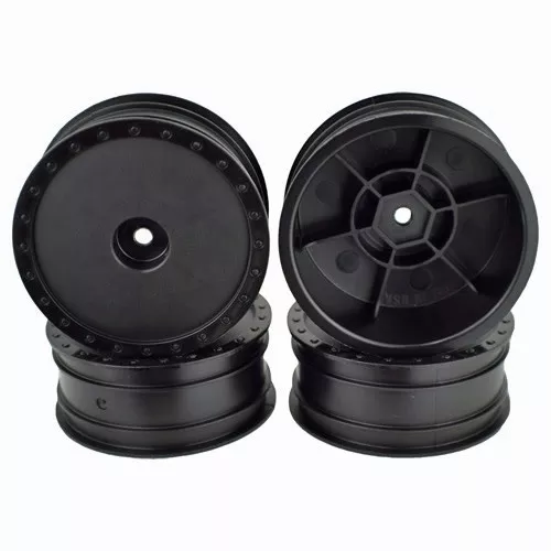 DER-BB4-KFBBlack Borrego 2.2 1/10 Buggy Front Wheels 12mm Hex (4) for B6.2 B6 Customworks (DE Racing)