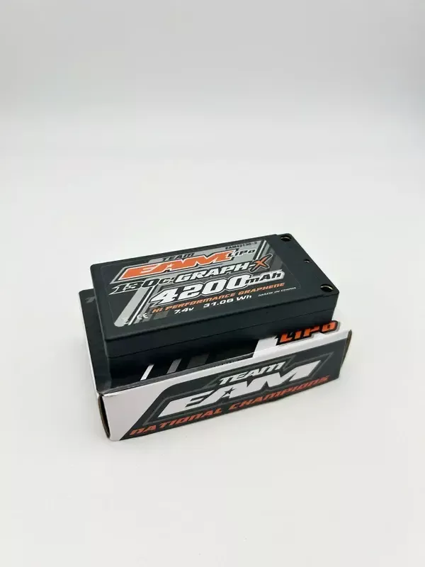 EAM42130 Team EAM 2S 7.4v 4200mAh 130C ULCG Shorty LiPo Graph-X Battery w/ 5mm Bullets (Team EA Motorsports)