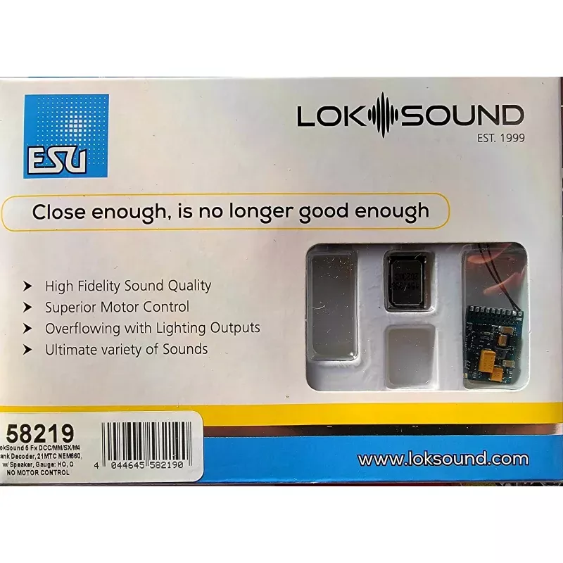 ESU 58219 LokSound 5 Fx DCC/MM/SX/M4 generic, 21MTC w/Speaker No Motor Function
