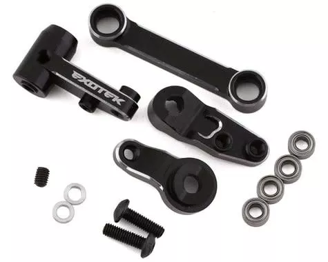EXO2030Exotek 22S Drag HD Aluminum Steering Set (Silver/Black) (Exotek Racing)