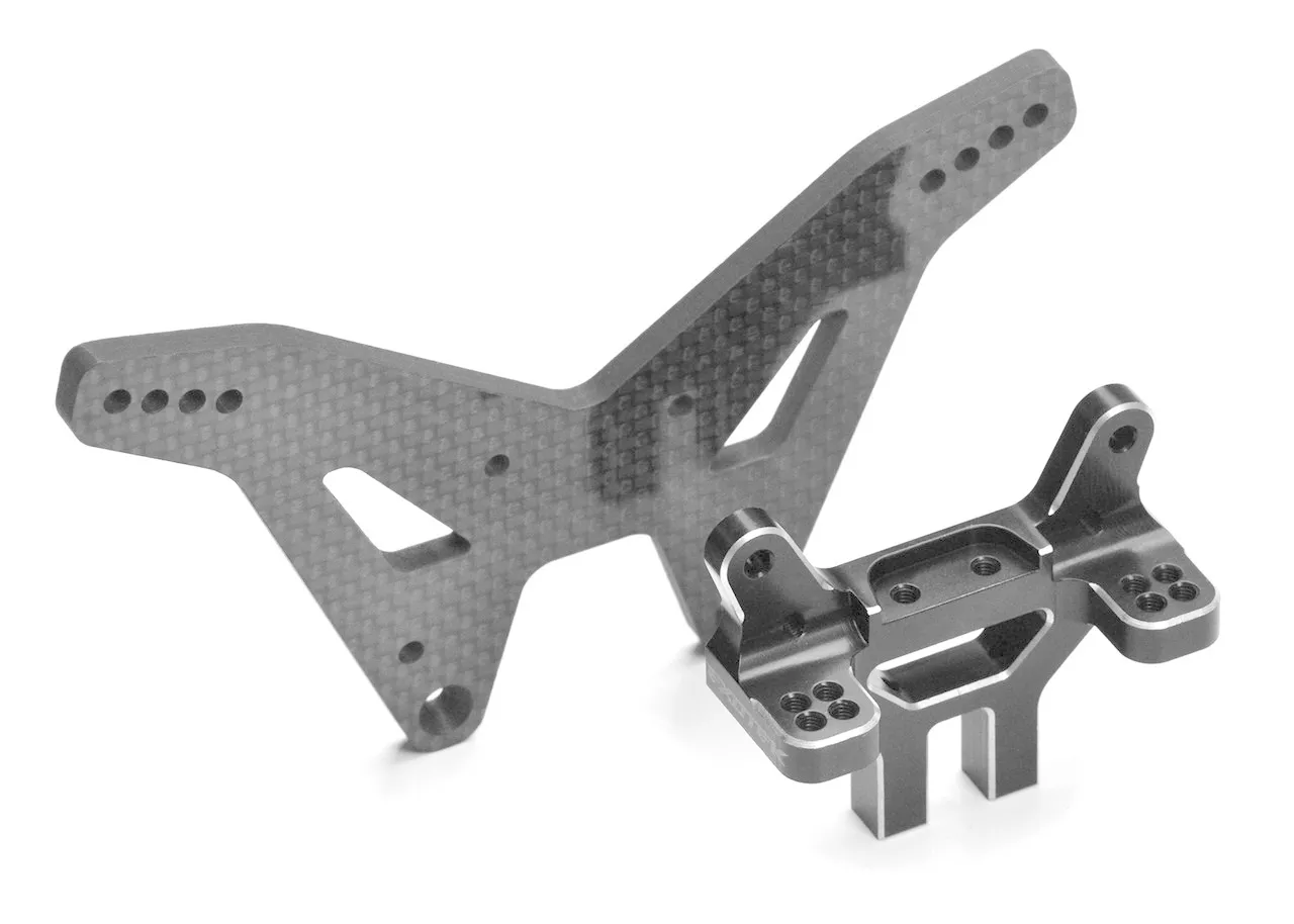 EXO2056Exotek TLR 22S Drag 4mm Carbon Rear Tower Set (Black) (Exotek Racing)