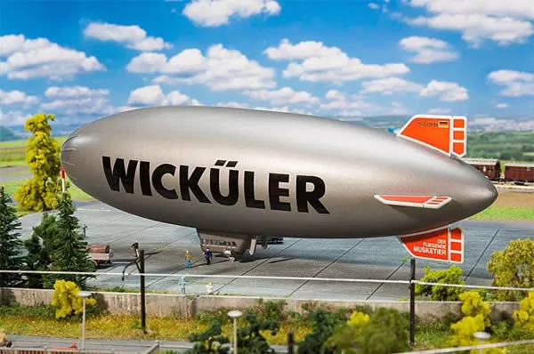Faller 222411 N Scale GZ-20a Blimp Airship – Kit — Wickuler (silver, red, black, German Lettering)