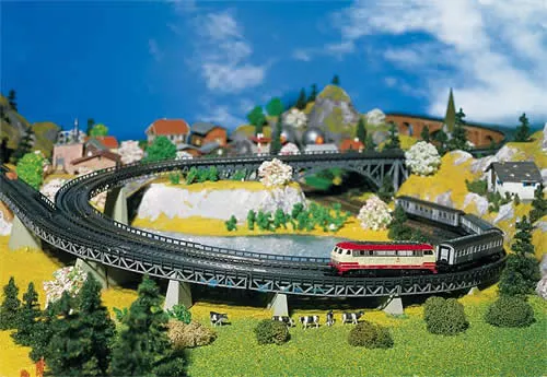 Faller 222542 N Scale Curved Steel Bridge — 7-1/2″ 19.3cm Radius