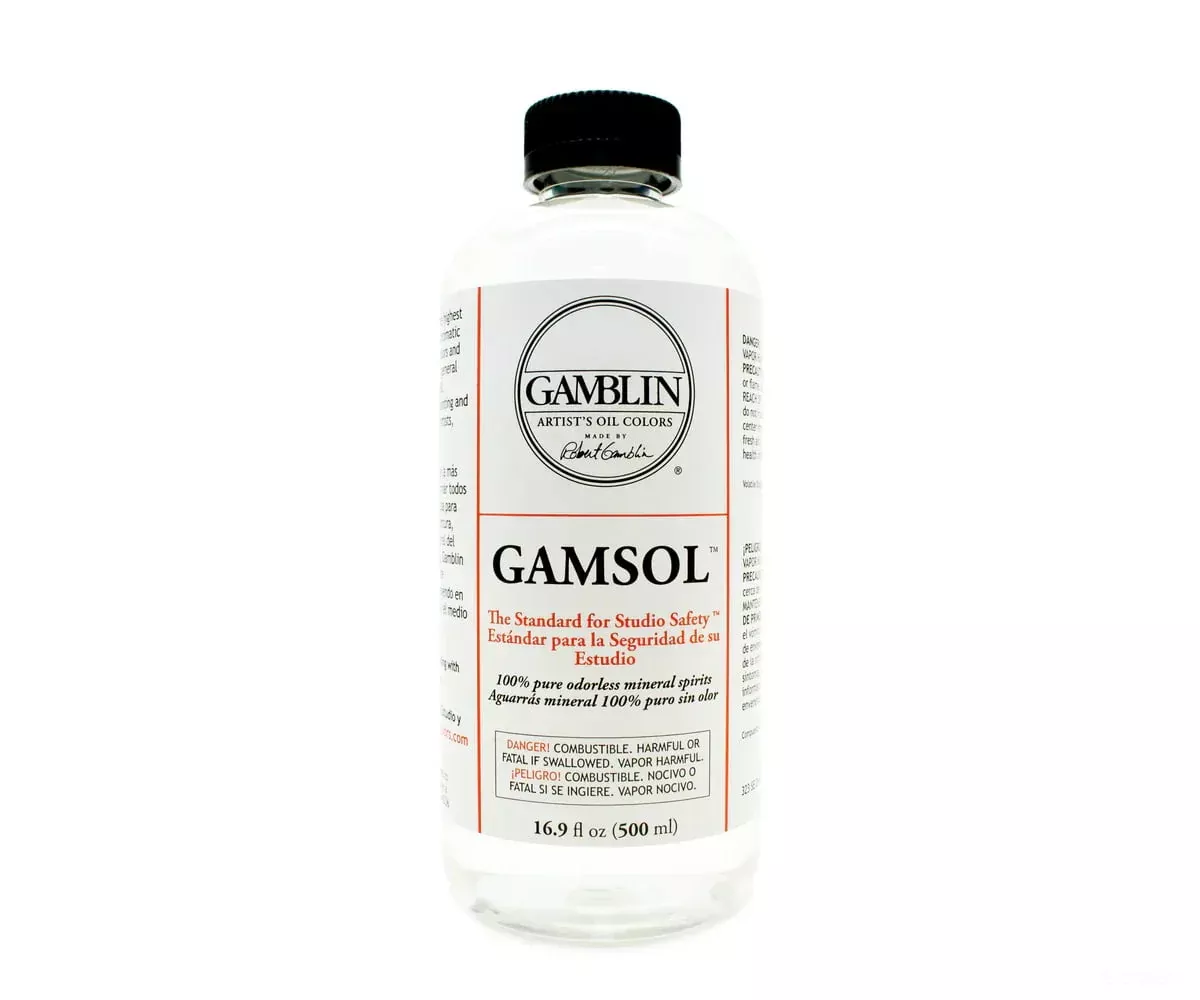 Gamblin Gamsol 100% Pure Odorless Mineral Spirits - Track Cleaner - 500ml / 16.9 oz