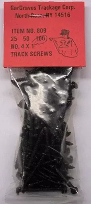 Gargraves 809100 O Scale #4 x 1" Track Screws