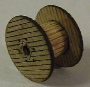 GCLaser 119 N Scale Cable Reel 6-Pack (Laser-Cut Wood kit) — Empty – Each; 3/8 x 9/16″ Diameter