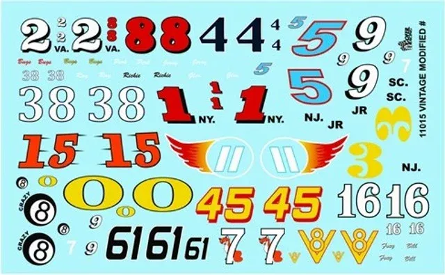 Gofer Racing 11015 Vintage Modified Numbers Decal