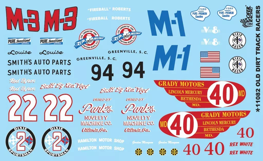 Gofer Racing 11082 Old Dirt Track Racers Decal