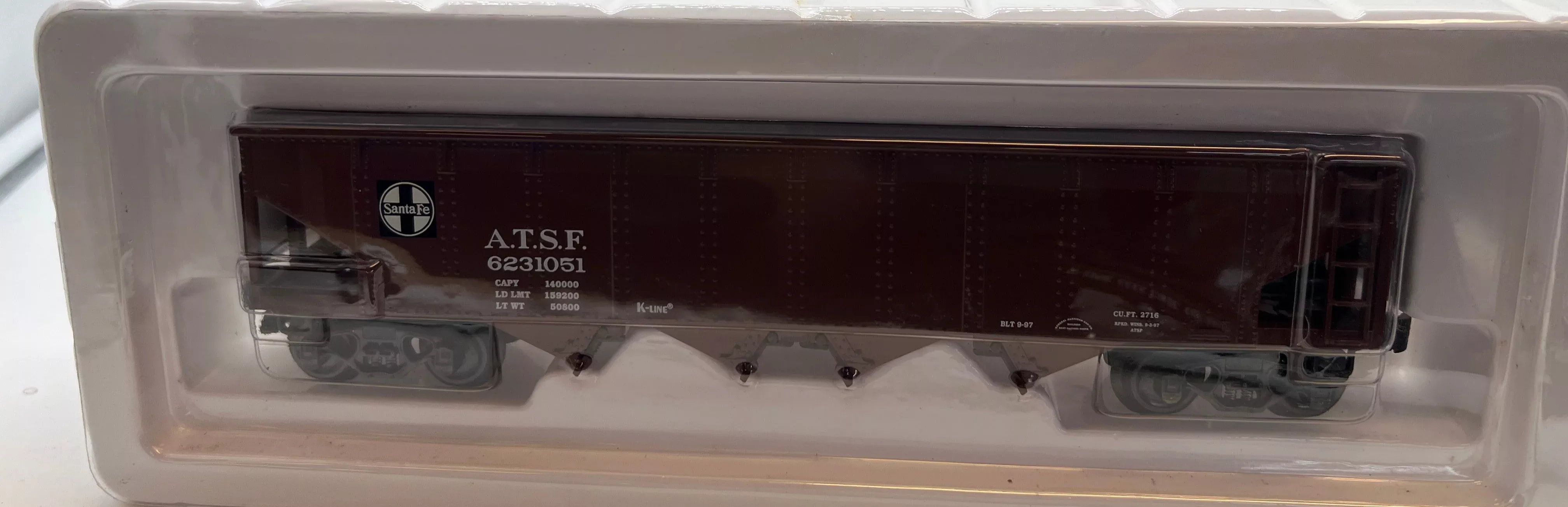 K-Line k623-1051 ATSF Santa Fe Die Cast Hopper O SCALE NEW