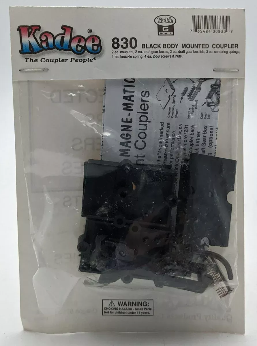 Kadee 830 G Scale Straight Centerset Shank Coupler & Body Mount Gear Box Kit