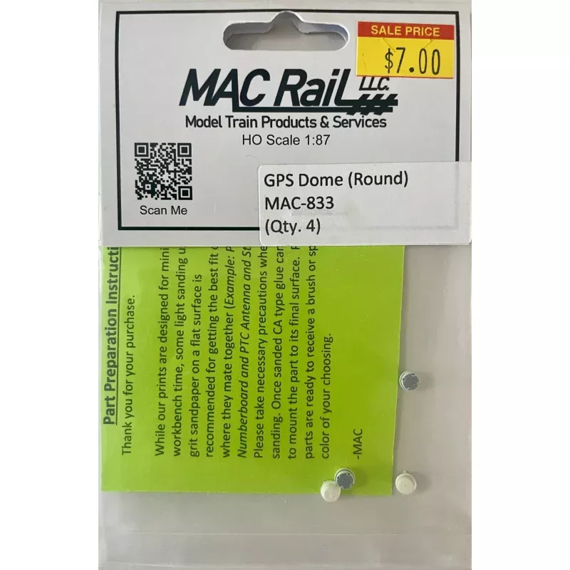 MAC RAIL MAC-833 GPS DOME ROUND (4 PACK)