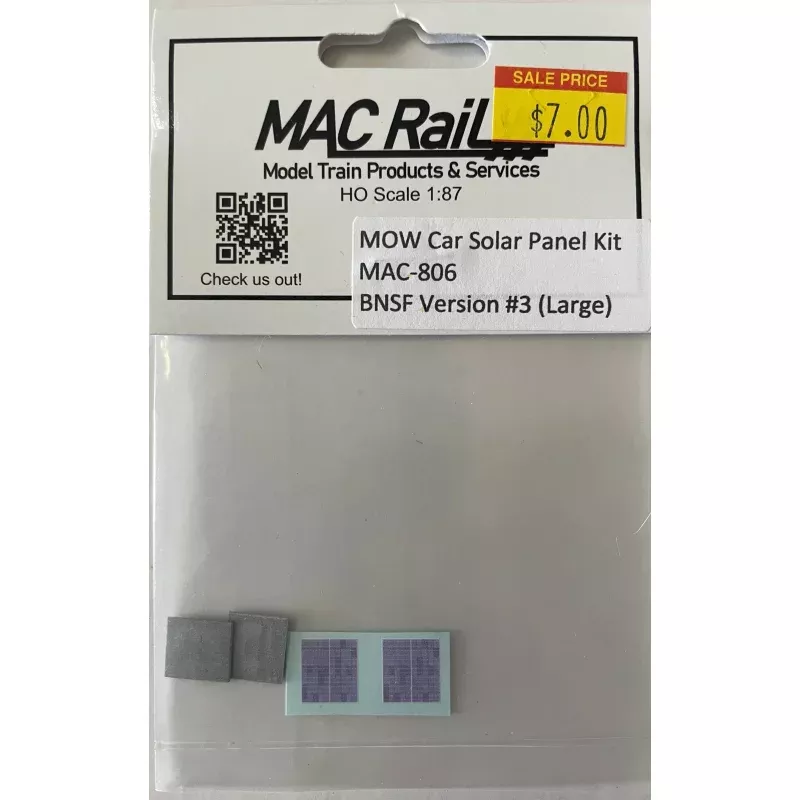 MAC RAIL MOW CAR SOLAR PANEL KIT BNSF VERSION 3 (LARGE) MAC806