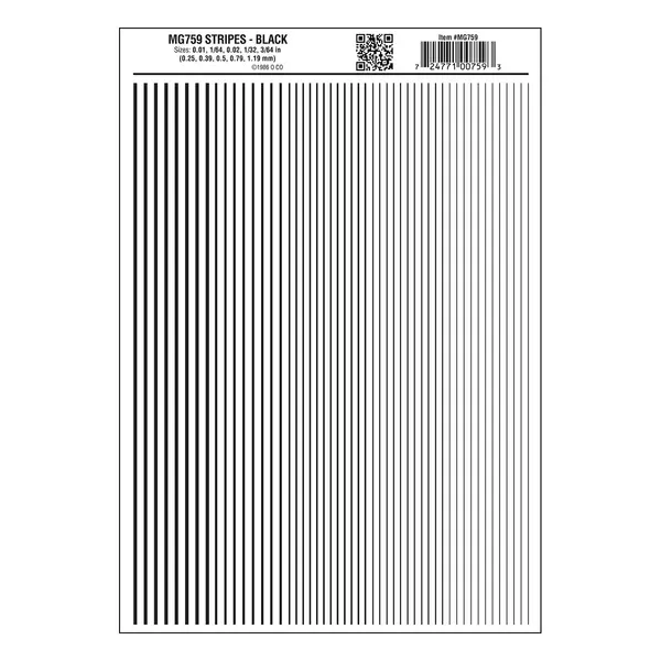 MG759 – Dry Transfer Stripes – Black