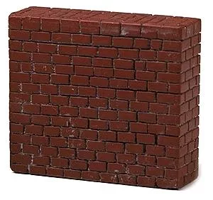Model Railstuff 1540 HO Scale Stone Center Bridge Pier (One-Piece, Painted Plaster Casting) -- Single Track (red)