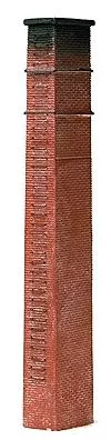 Model Railstuff 670 HO Scale One-Piece Square Brick Chimney w/Ladder (Painted Plaster Casting) -- Red