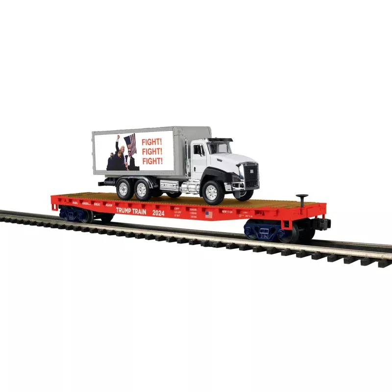 MTH Premier 20-95803 Donald J. Trump O Scale Premier Flat Car with Box Truck limited SALE NEW