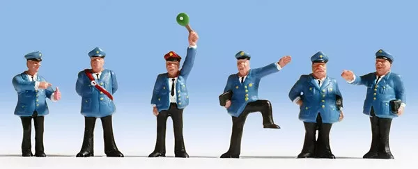 Noch 15280 HO Scale Railroad Personnel — Blue Uniforms pkg(6)