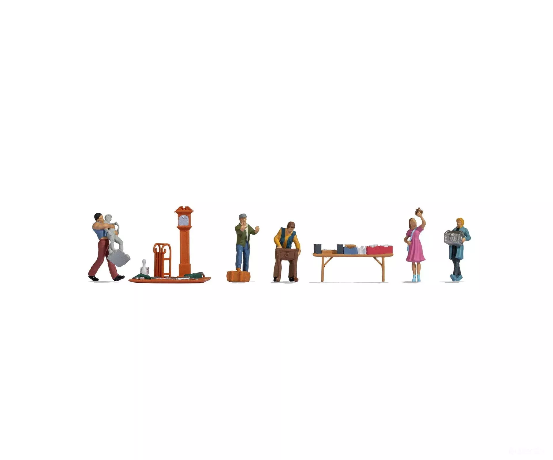 Noch 16280 HO Themed Figures Set "Flea Market"
