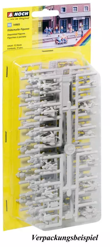 Noch 35985 N Scale Unpainted Figures — 24 Each: Travelers, Passers-By & Seated