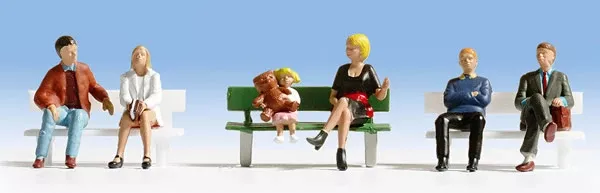 Noch 36530 N Scale Seated People — Set #1 pkg(6)