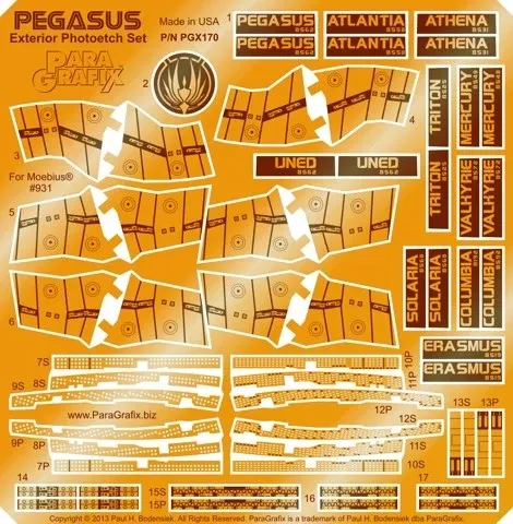 Paragrafix 170 1/4105 Battlestar Galactica: Pegasus Exterior Photo-Etch Set for
