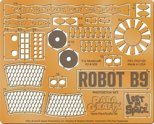 Paragrafix 185 1/6 LiS: Robot B9 Photo-Etch Set for MOE
