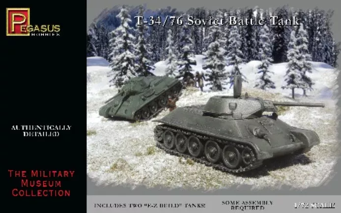 Pegasus Hobbies 7661 1/72 T34/76 Soviet Battle Tank (2) (Snap)