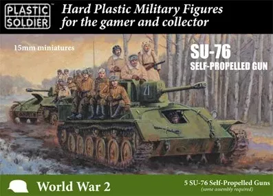 Plastic Soldier 1559 15mm WWII Soviet Su76 Self-Propelled Gun (5) & Crew (30)