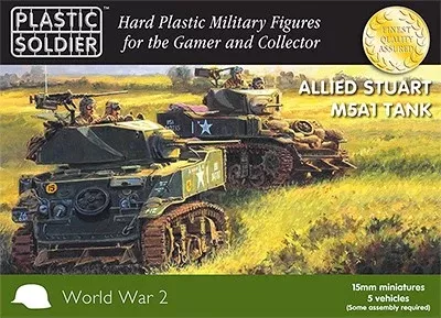 Plastic Soldier Co 1525 15mm WWII Allied Stuart M5A1 Tank (5) (D)