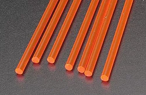 Plastruct 90273 1/8″ x 10″ Fluorescent Red Acrylic Round Rod (Pack of 7)