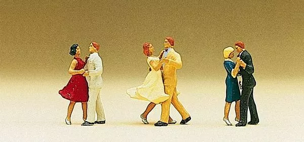 Preiser 10120 HO Scale Couples Dancing 3 Couples