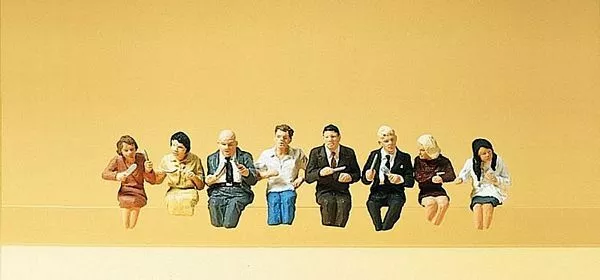 Preiser 10391 HO Scale Sitting and Eating pkg(8)
