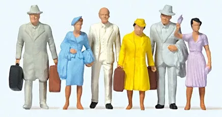 Preiser 65502 O Scale Standing Passengers Set #1 pkg(6)